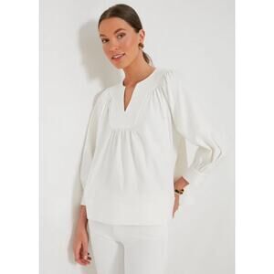 Tuckernuck Pomander Place XS‎ White Koa Top Blouse Relaxed Tunic 3/4 Sleeves NEW